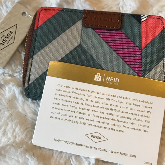 FOSSIL Mini Card Holder Wallet - Multi Color - Picture 5 of 7